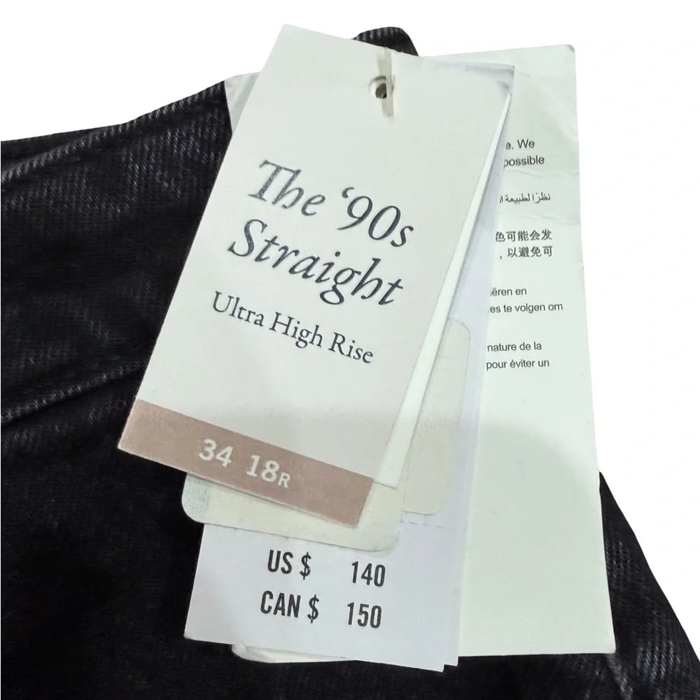 🖤 Abercrombie & Fitch 90s Straight Ultra High Rise Jeans Black‎ Mixed Size 34